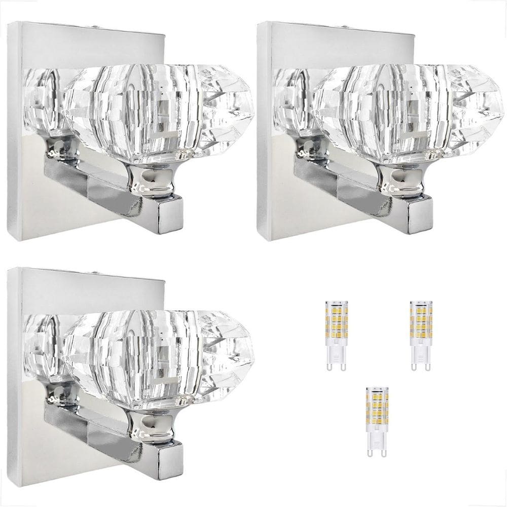 Kit 3 Arandela Cristal Interna Prateado Cindy Sala Bet41 +