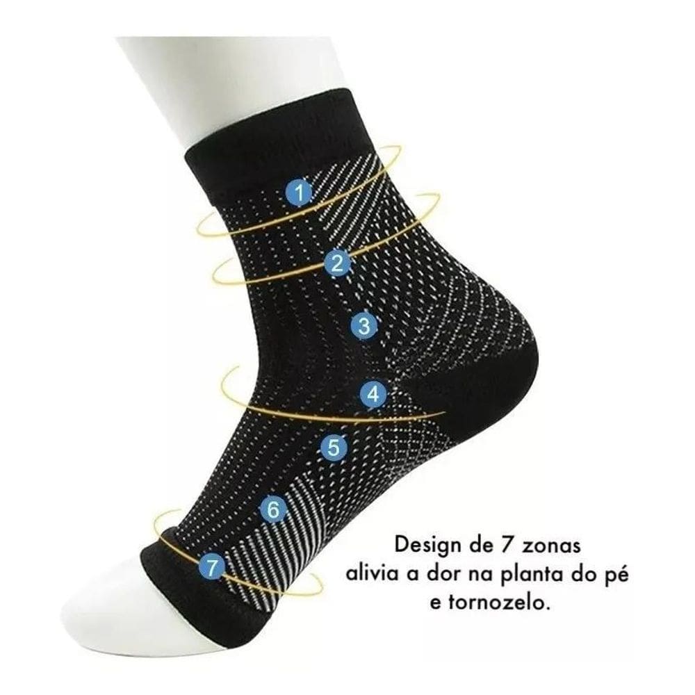 2 Meias Compressão Unisex Alivio Da Dor Atletas Esportiva