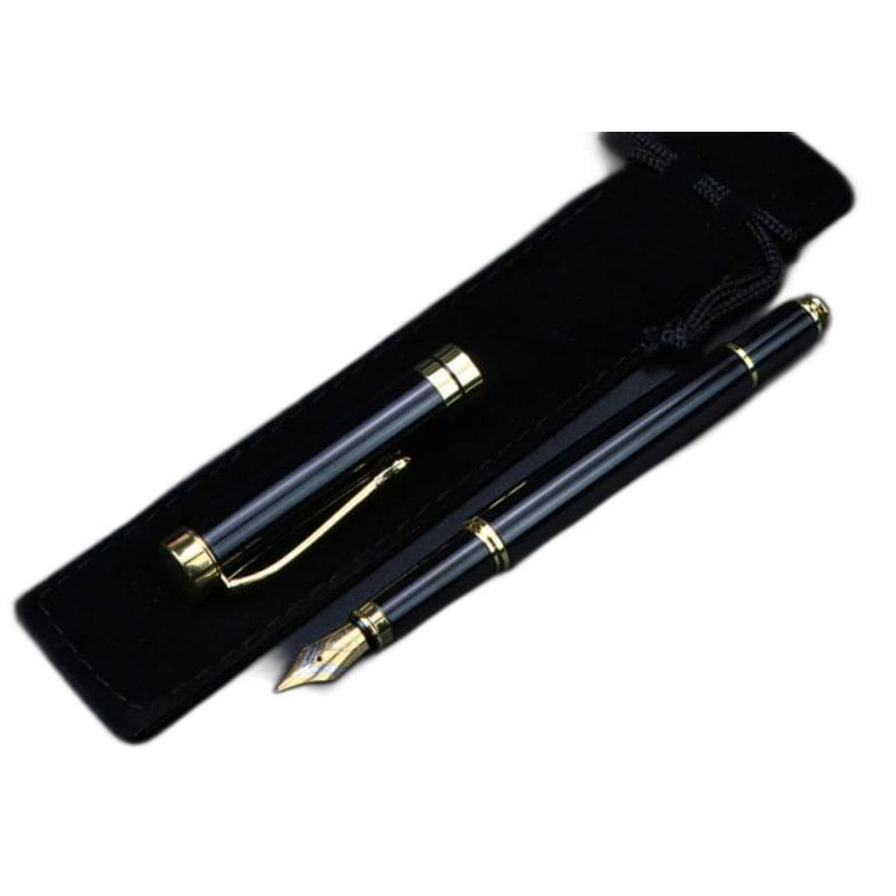 Caneta Tinteiro Pena Luxo Presente Preta Lisacom Capa Mod 02