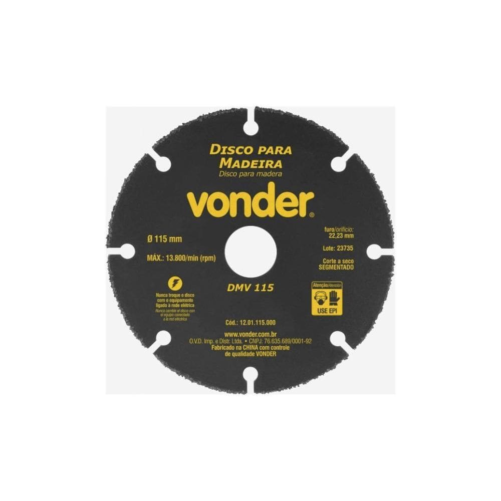 Disco De Corte De Tungs P/Madeira 4.5 115Mm Furo 22Mm