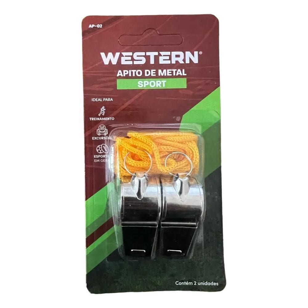 Apito Profissional De Metal Com Cordão Com 2 Unidades Cor Pr