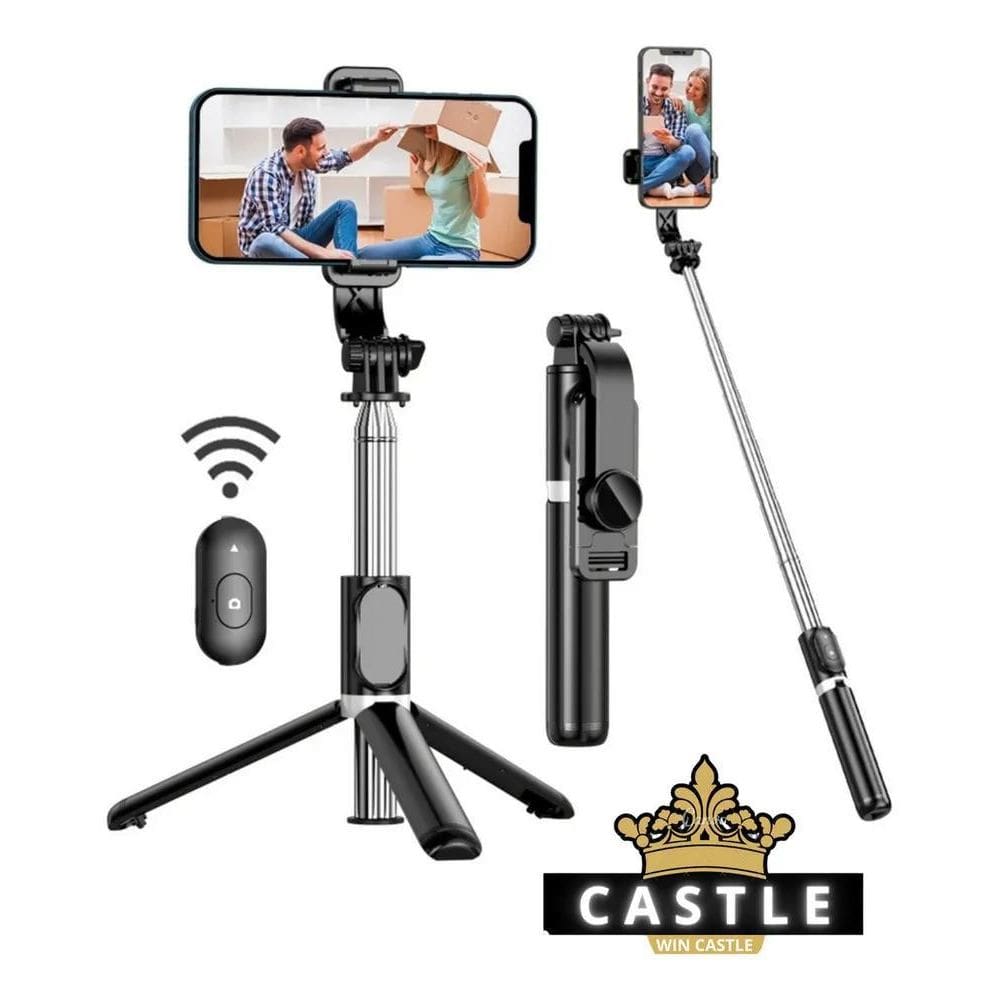 2X Bastão Tripé Mini 360º Win Castle Pau De Selfie Bluetooth