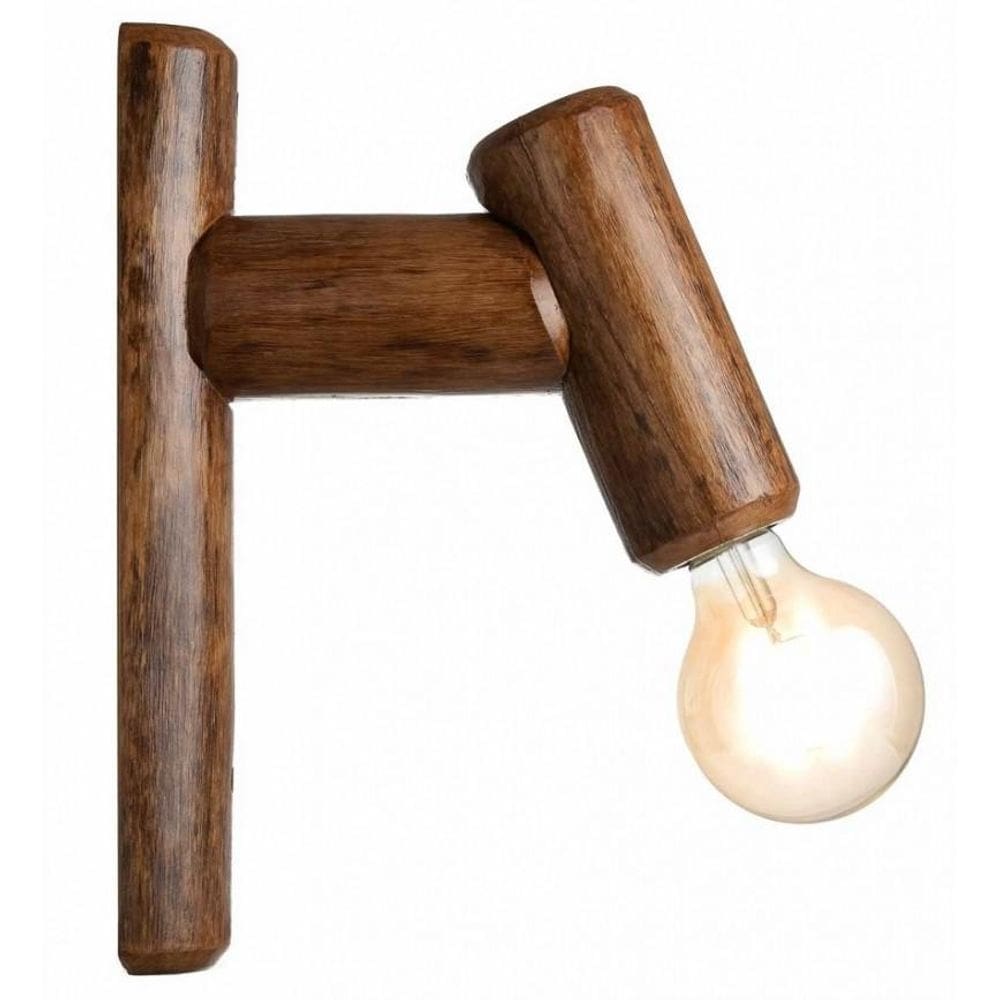 Kit 7 Arandelas Em Madeira Rústica 30X8Cm