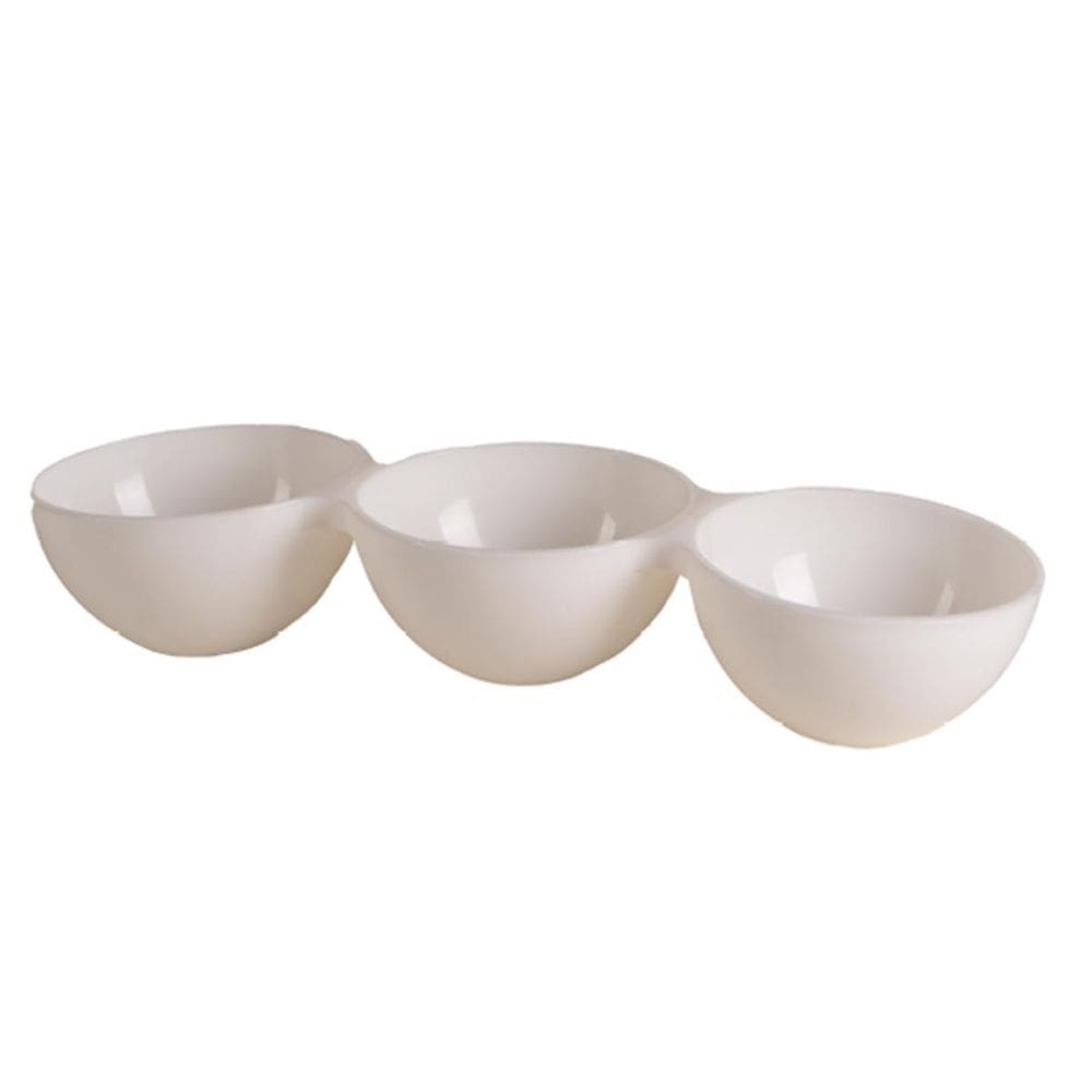 Petisqueira Redonda Branca 3 Divisões Le Chef 46X15X7,5Cm
