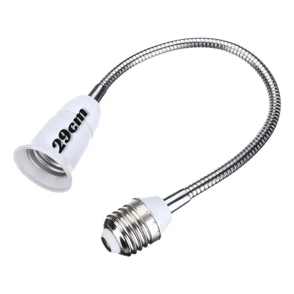2X Prolongador Extensor Adaptador Bocal Lâmpada E27 - 29Cm