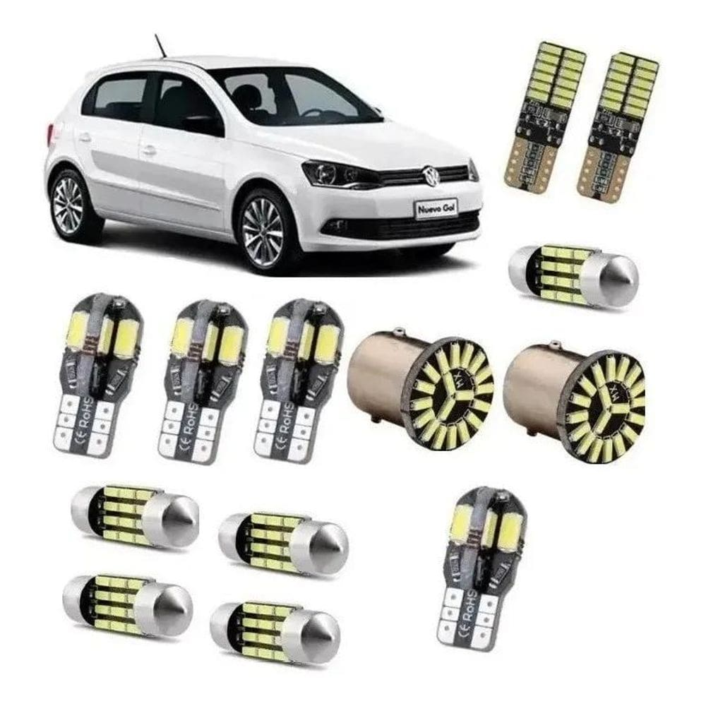 2X Kit Lampadas Led Premium Gol Voyage Parati Up Fox Saveiro