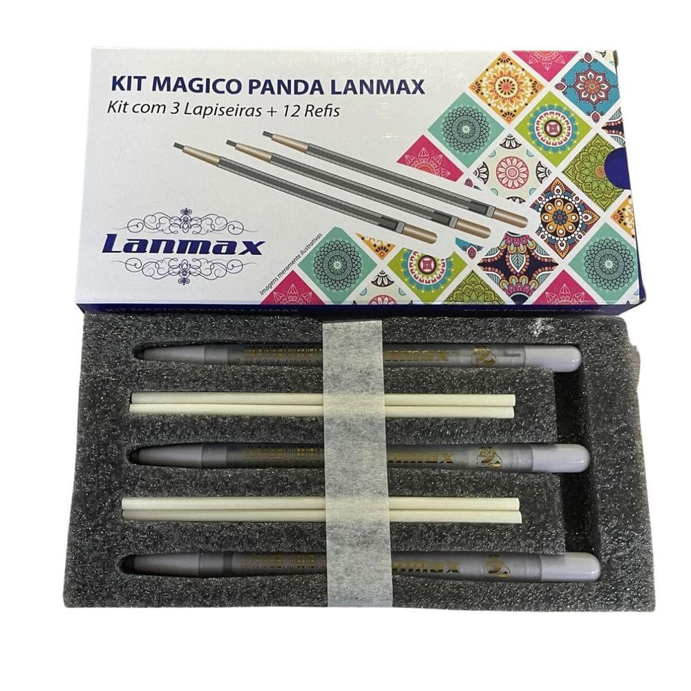 Kit Giz Mágico Panda 3 Lápis Com 12 Refís Apaga Com Calor