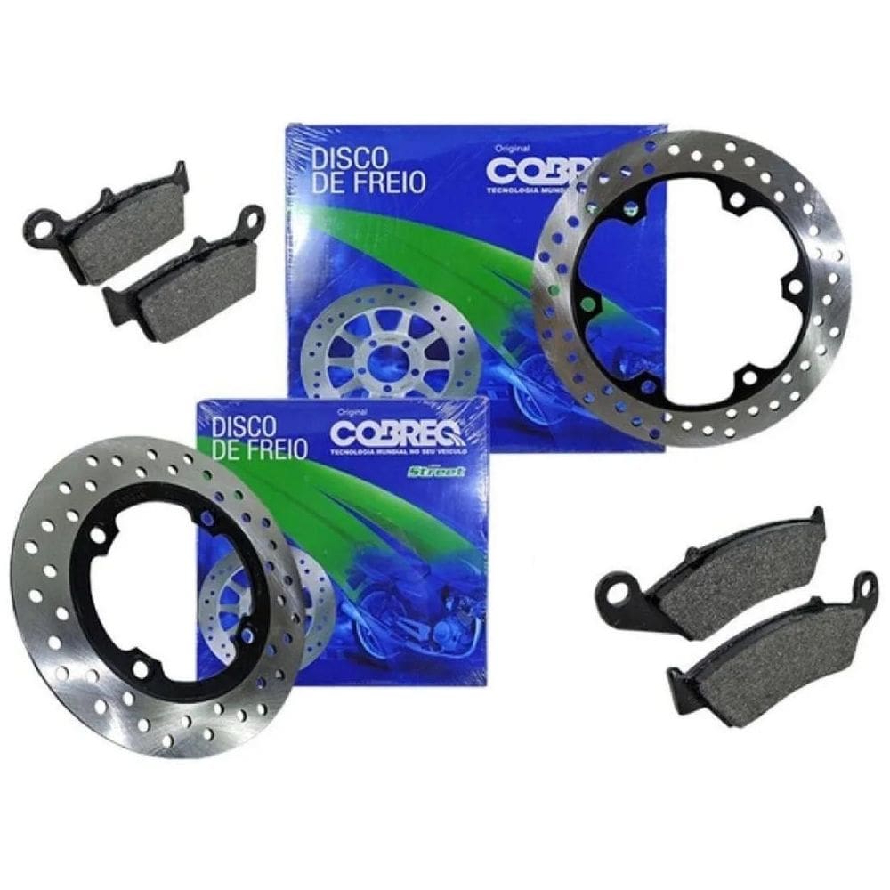 Kit Disco Pastilhas Freio Cobreq Lander Tenere 250 Até 2017