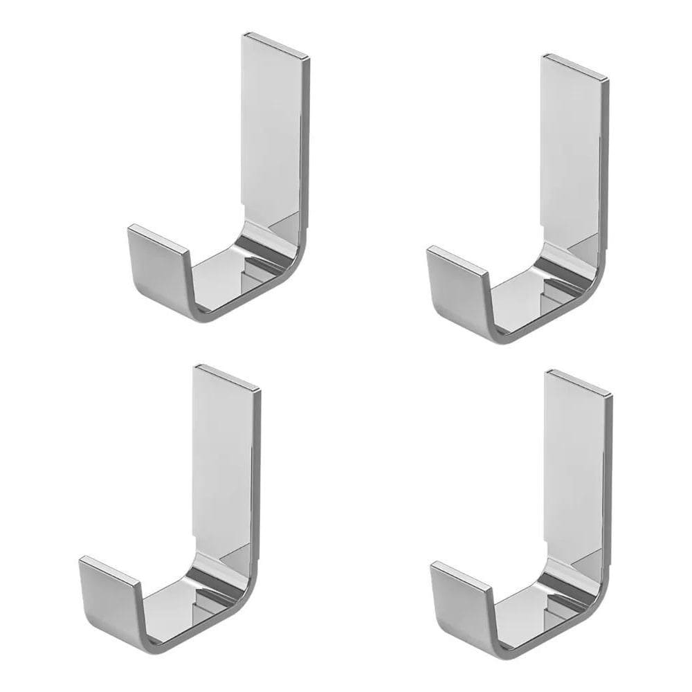 2X Kit 04 Gancho De Parede Cromado Cabide Inox Suporte Multi