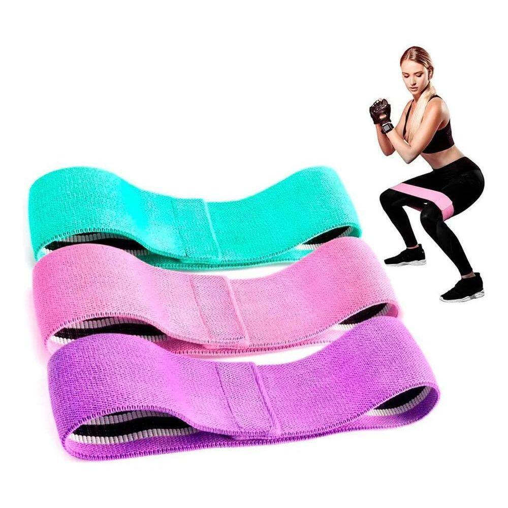2X Kit 3 Faixa Elástica Hip Mini Band Exercicio Treino Acade