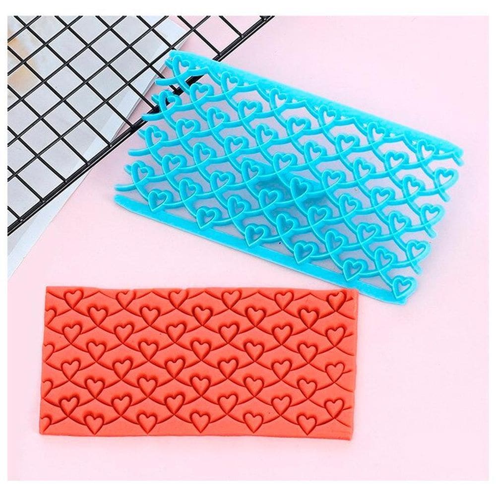 Carimbo Decorador Plástico Para Bolo Coração Mod1 - Conf