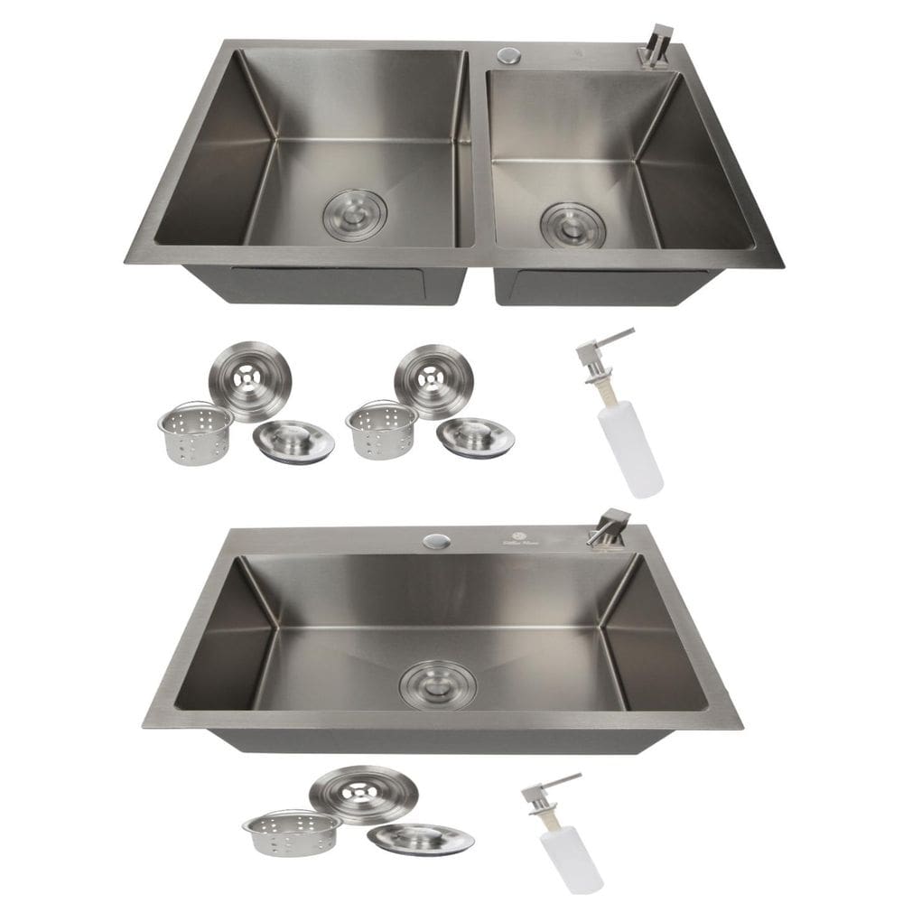 2 Cubas Gourmet Quadrada Escovada Aço Inox 304 60X40 - 78X43