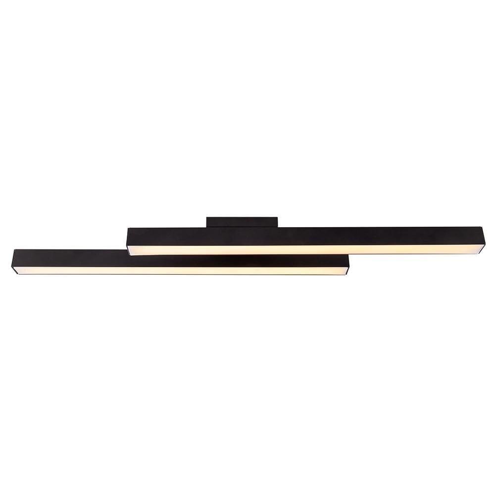 Lustre Led Linear Duplo Perfil Moderno Sala Escritório 36W