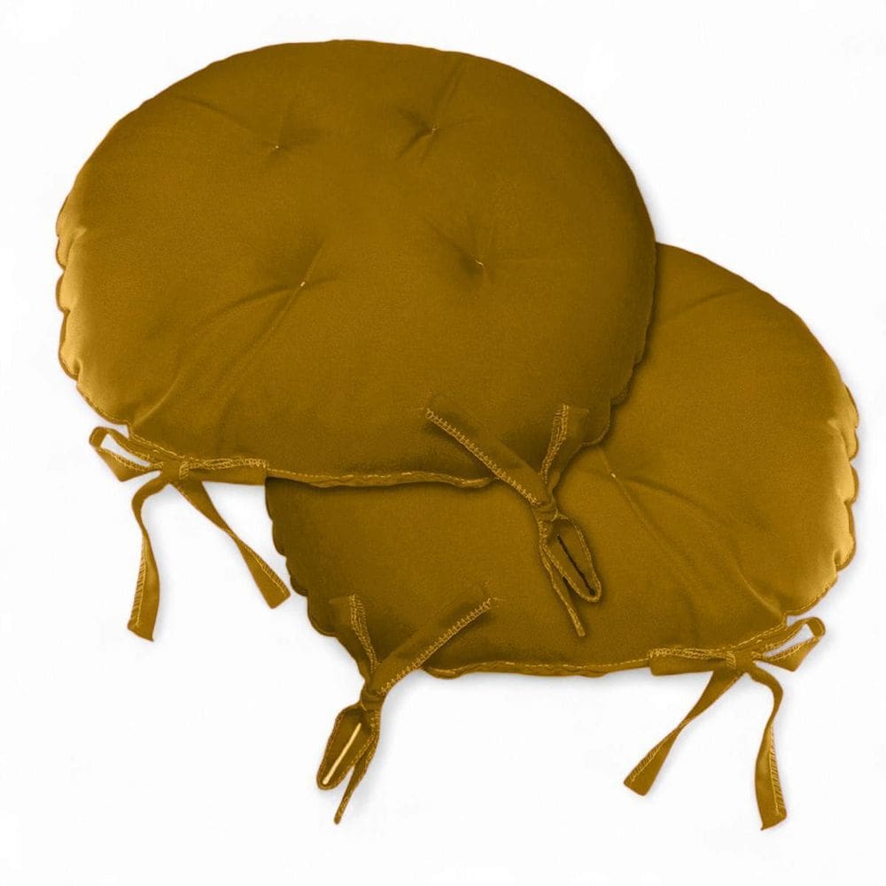 Kit 02 Almofadas Futon Redondo Assento Para Cadeira 40X40 Mo