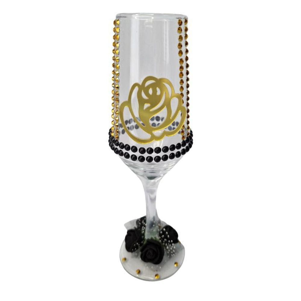 Taça Dama Da Noite Rosa Champanhe Vidro + Presente