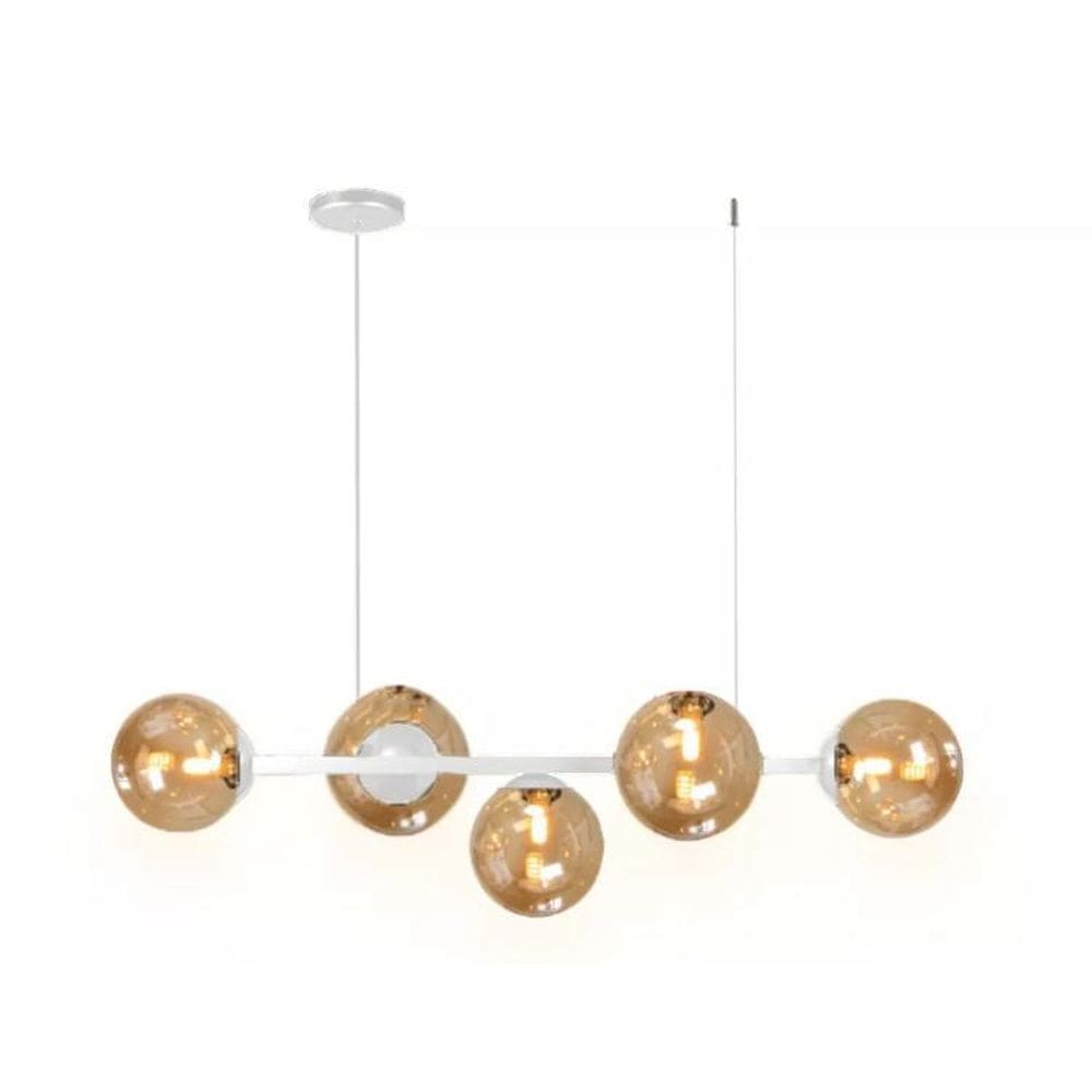 Pendente Jabuticaba Branco Globo Ambar 5 G9