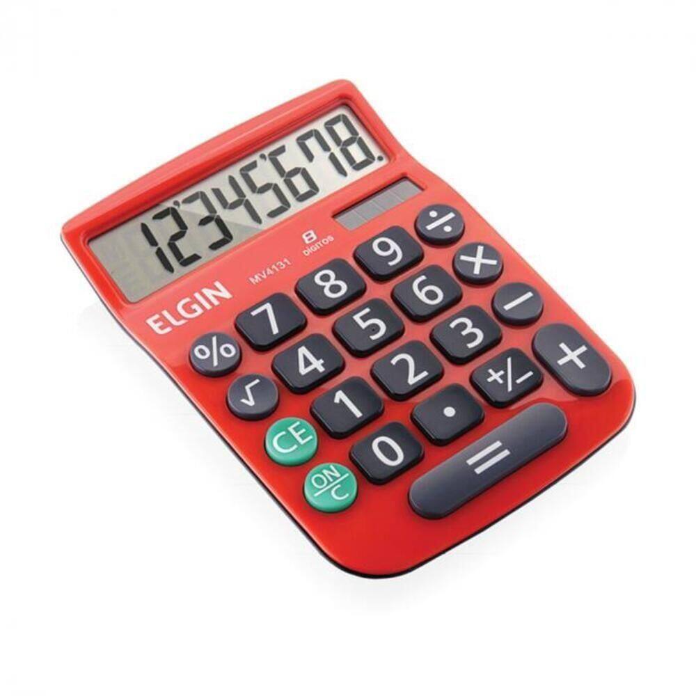 Calculadora De Mesa 8 Dagitos Mv-4131 Vermelha