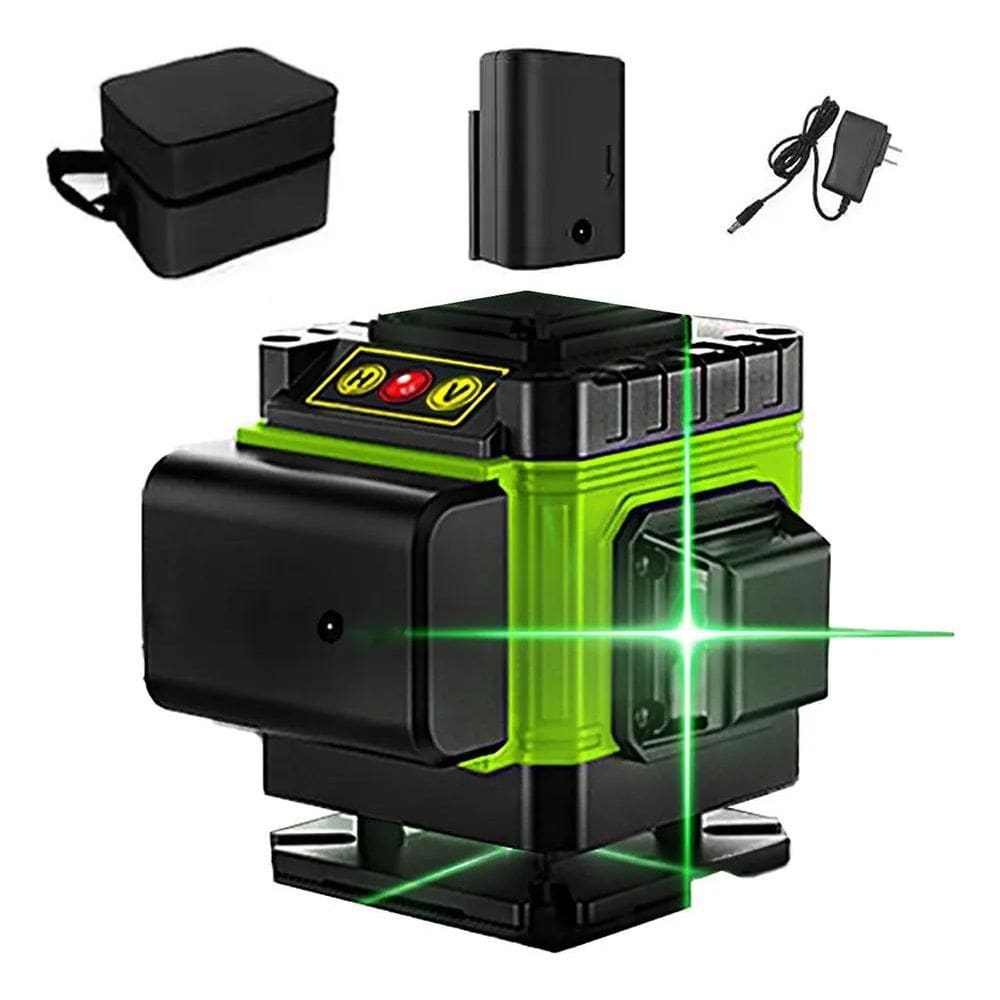 Nível Laser 3D Verde 8 Linhas - Auto Nivelamento, Alta Preci