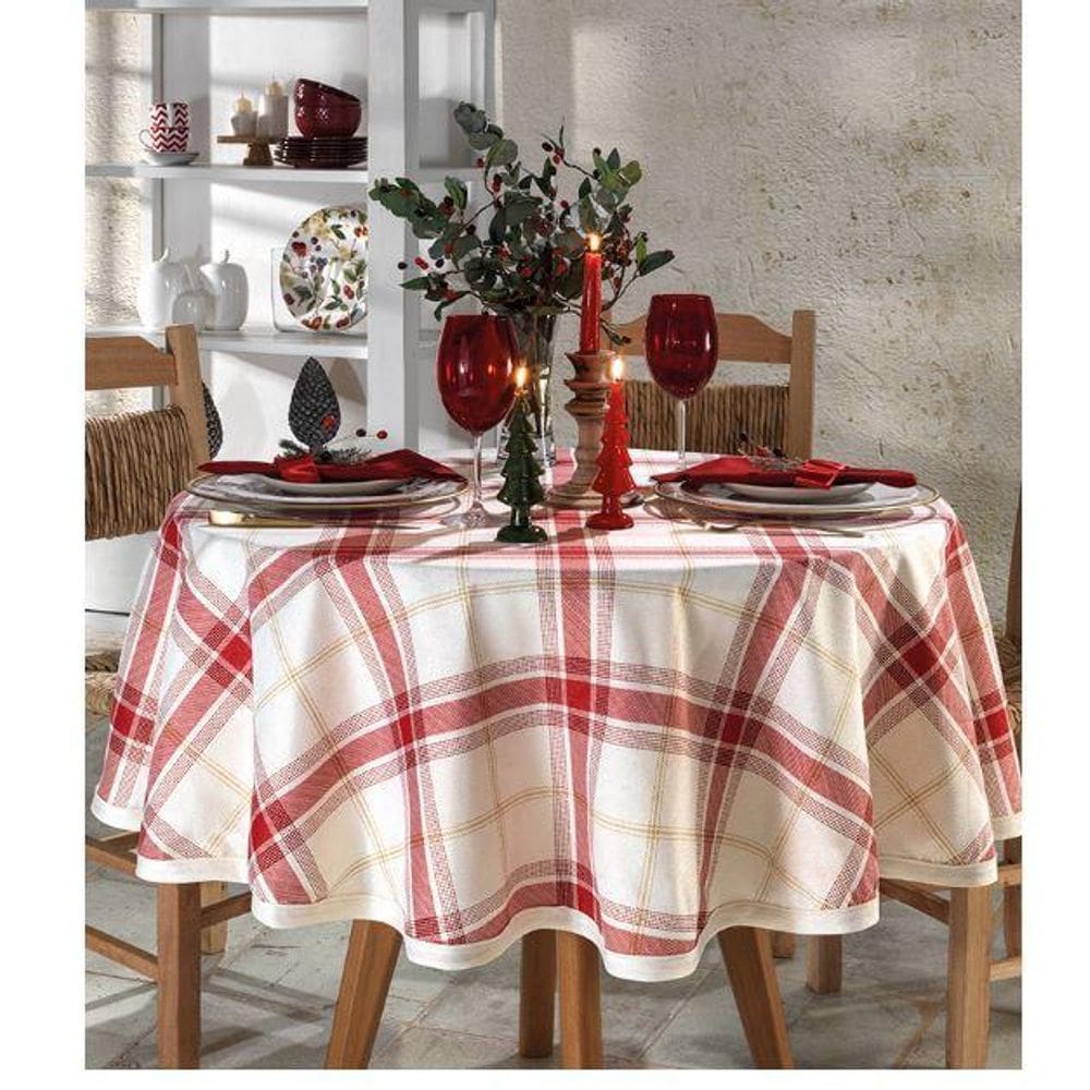 Toalha De Mesa Redonda 4 Lugares Celebra Natal 99 Dohler