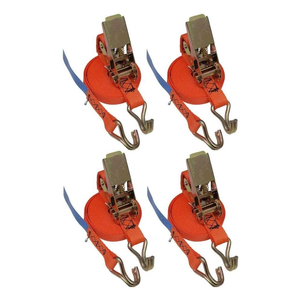 2X Kit 4 Conjuntos Catraca E Cinta Amarração De Cargas 800Kg