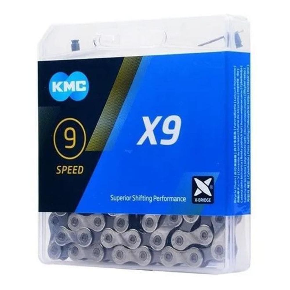 2X Corrente 9V Kmc X9 Silver Prata 116L Mtb Speed 1X9V 2X9V