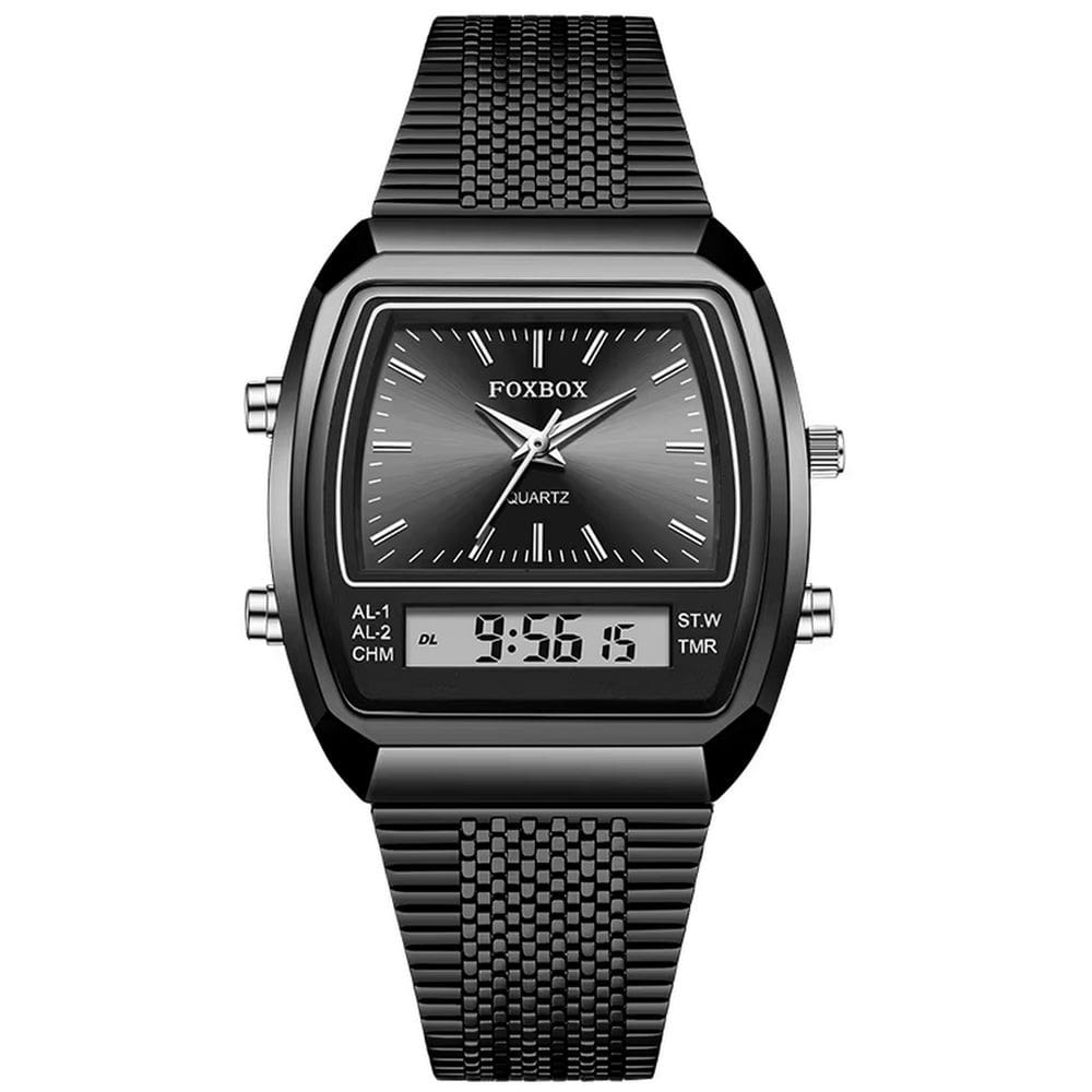 relógio esportivo digital à prova dágua em  aço inoxidavel  masculino