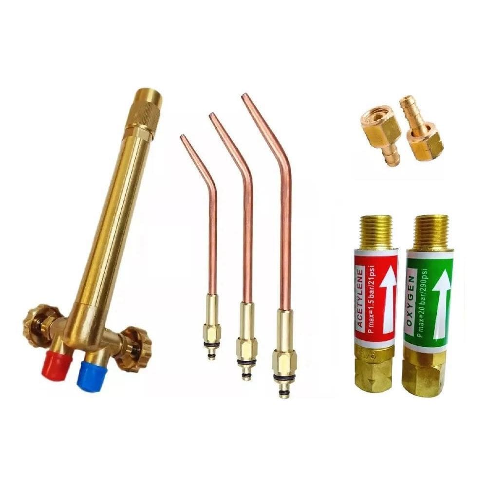 Conjunto Caneta De Solda 201 Oxi Glp Com 3 Bicos + Válvulas