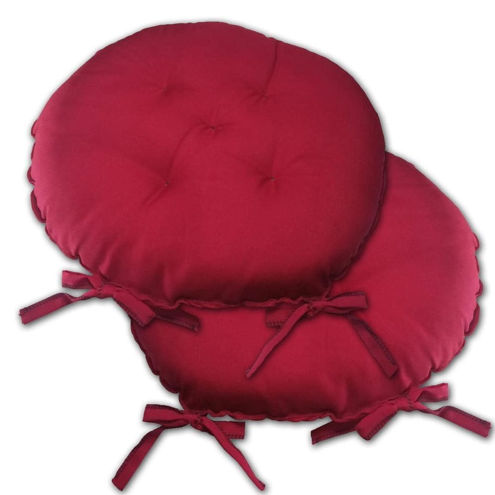 Kit 02 Almofadas Futon Redondo Assento Para Cadeira 40X40 Ve
