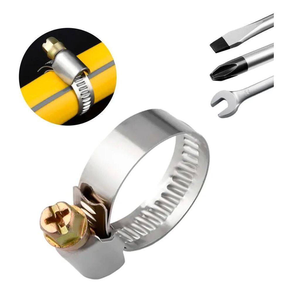 Abraçadeira De Metal Para Mangueira Aço Inox 30Pçs Reforçada