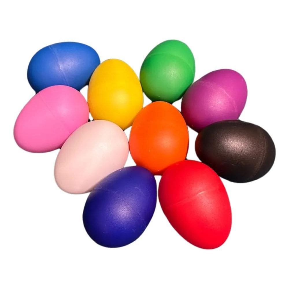 2X 10 Ganzás Ovinhos Coloridos De Percussão Musical Instrume