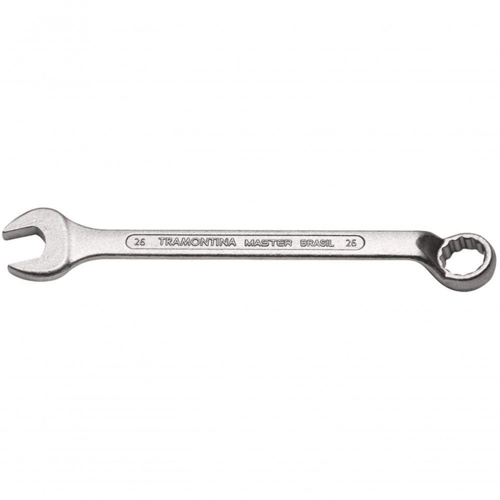 Chave Combinada 26mm Tramontina Master Com Pescoço Corpo Forjado Em Aço Especial Cromado