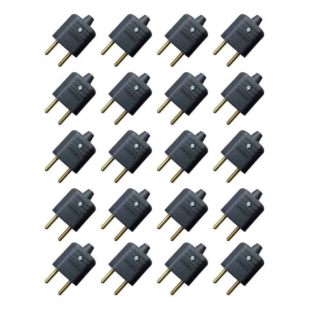 2X Kit 20 Pino Plugue Plug Macho 2 Pinos Maciço 10A Margiriu