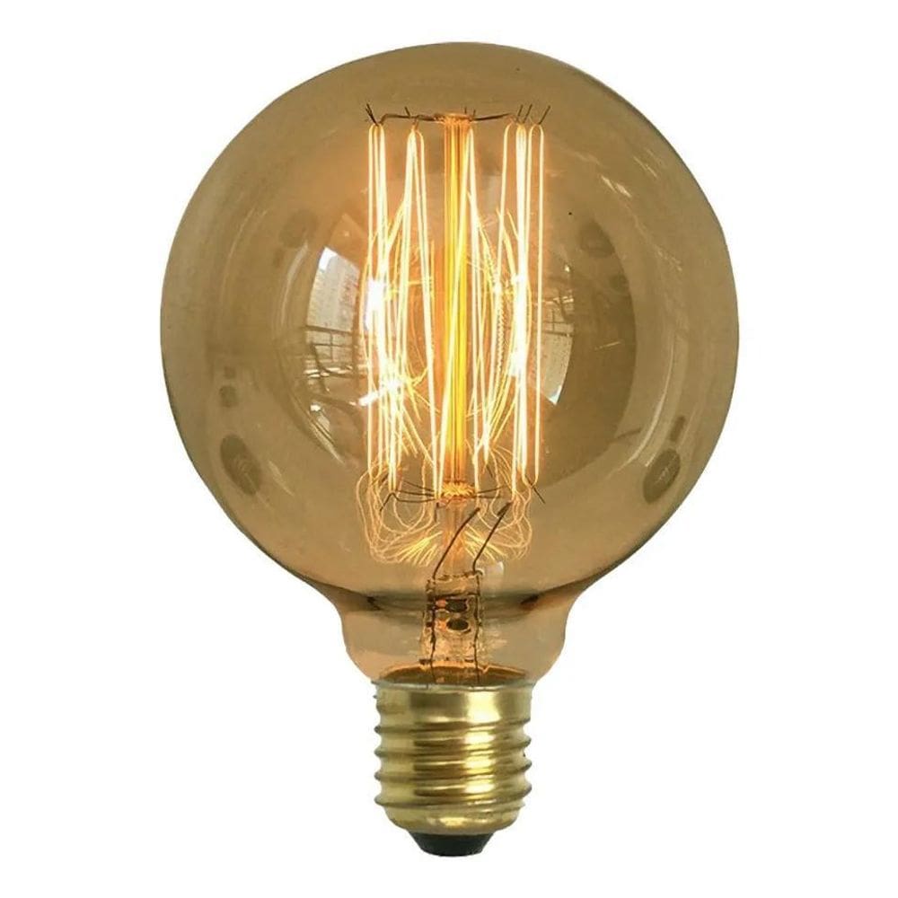2X Lâmpada Filamento De Carbono 40W E27 Retrô G80