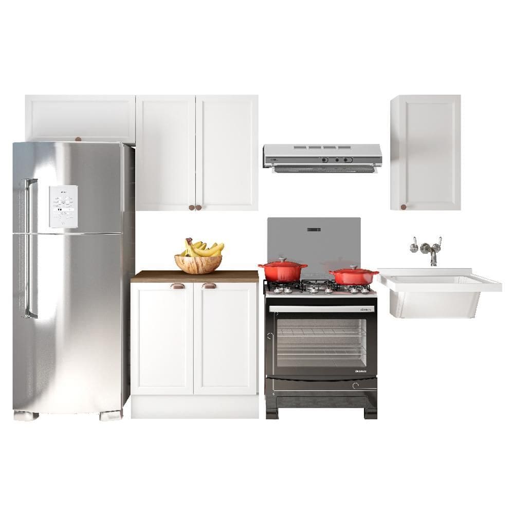 Cozinha Modulada Unna 4 Peças com Aéreo 80cm - Poliman Móveis