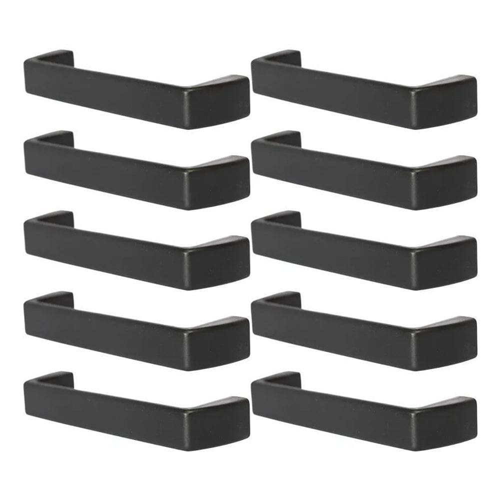 2X Kit 10 Puxadores Gaveta Preto Arquivo Aço Escritório 9,6C