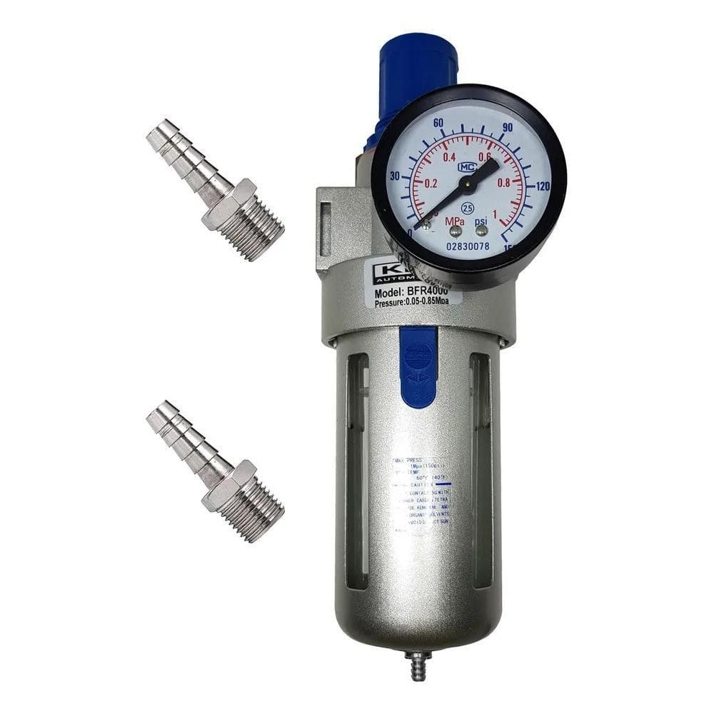 2X Filtro Regulador Ar Para Compressor 1/2 Completo Conexão