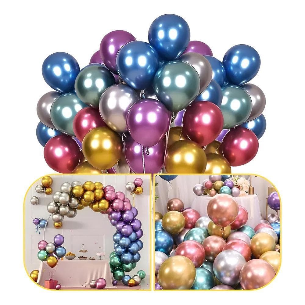2X Balão Bexiga Metalizado 16 Polegadas - Gigante - 10 Unida