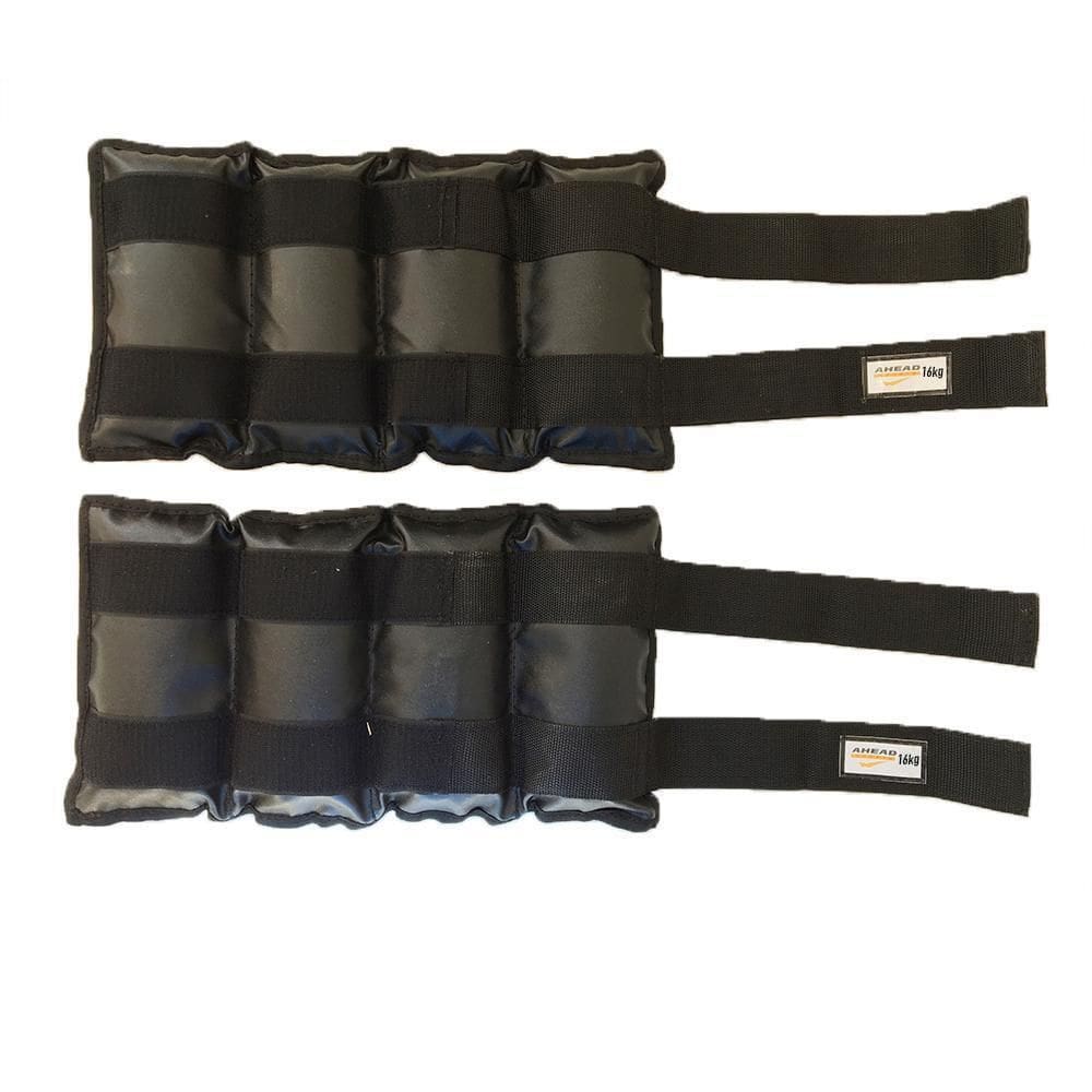 Par Caneleiras Peso Tornozeleiras Pretas - 16 Kg Preto Único
