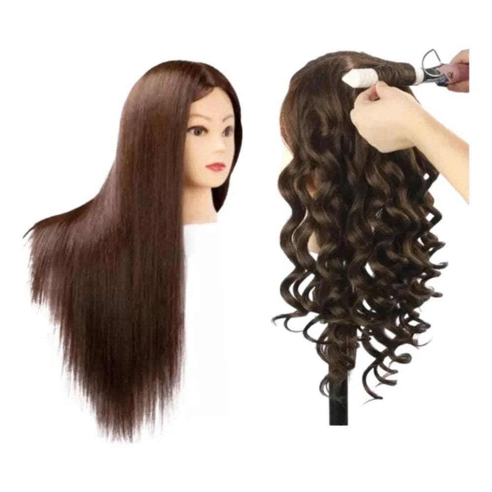 Cabeça De Boneca Mista 70% Humano P/Treino De Cabeleireiro