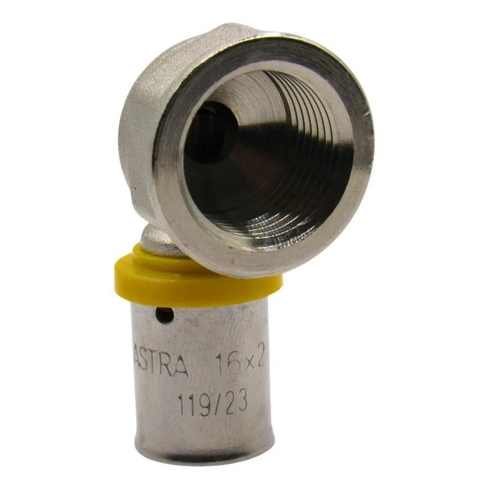 2X Conexão Pex P/Gás 1/2 Rosca Fêmea Cotovelo 16Mm Astra