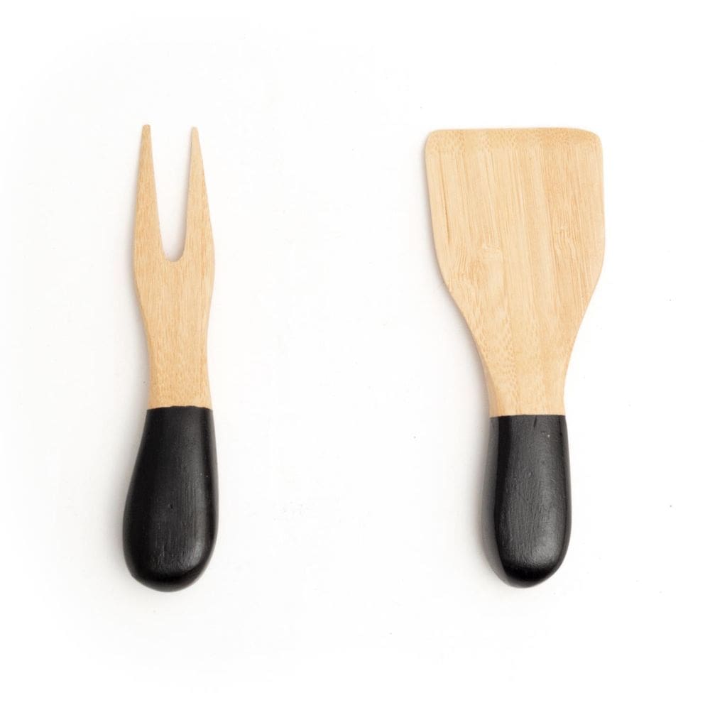 Jogo De Utensílios Para Queijo De Bambu 2Pcs Preto - Oikos U