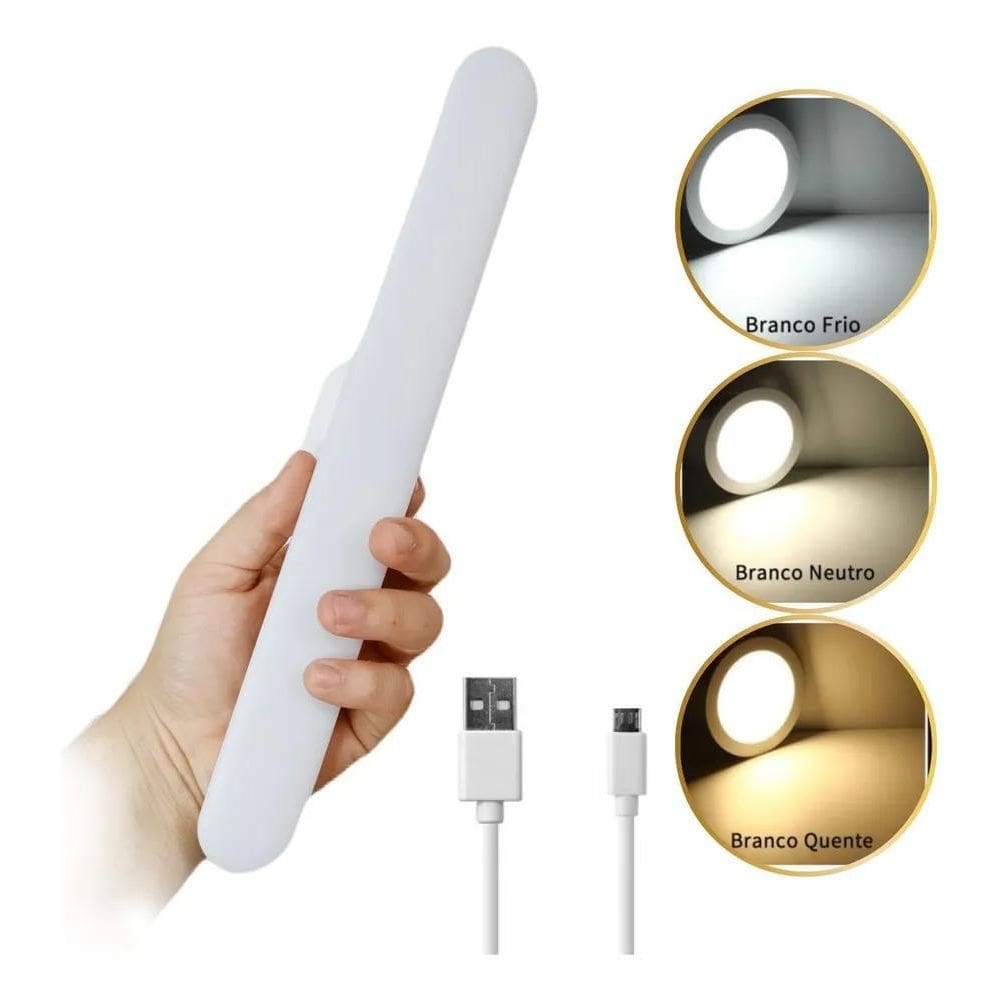 2X Luminária Led Barra Spot Recarregável S/ Fio Cozinha Armá