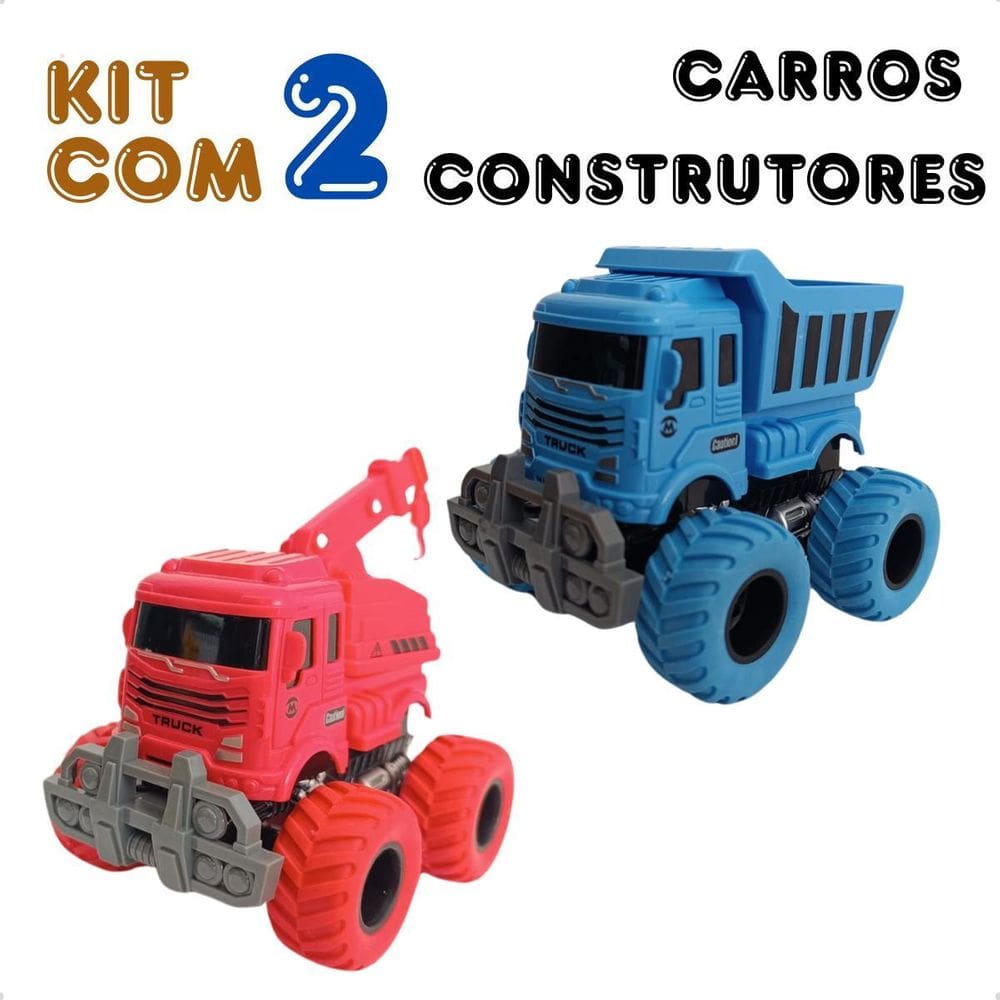 Brinquedo Caminhão Construção Fricção Infantil Colorido