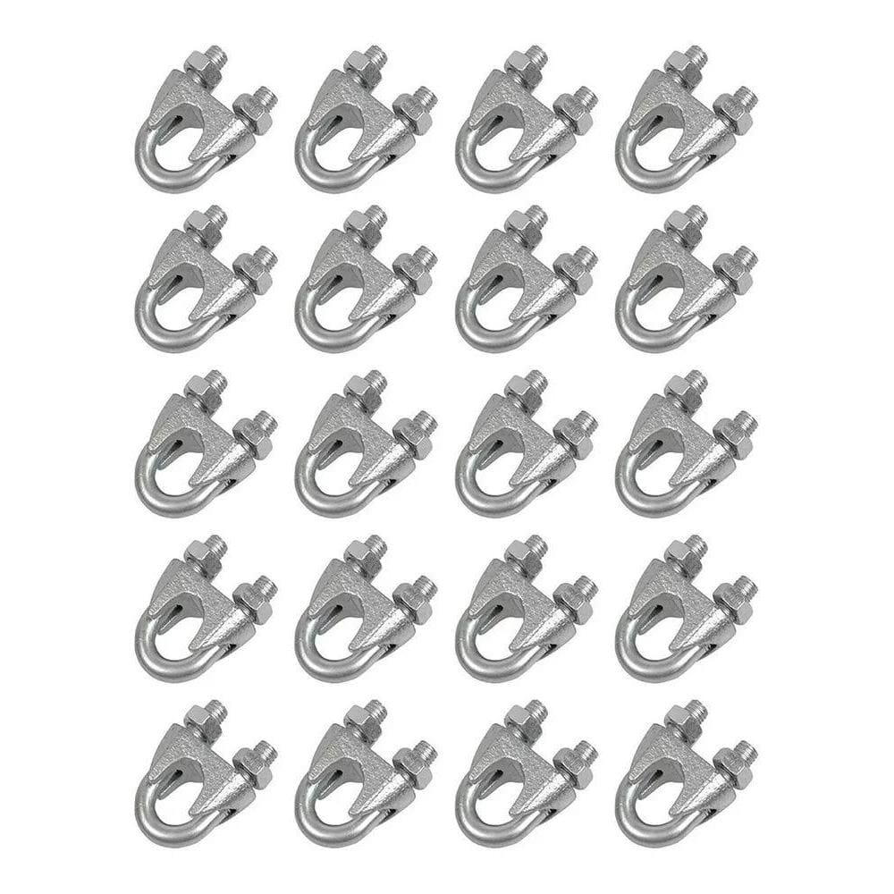 2X Clips Grampo Para Cabo De Aço 1/8 3,2Mm 20 Unidades C/