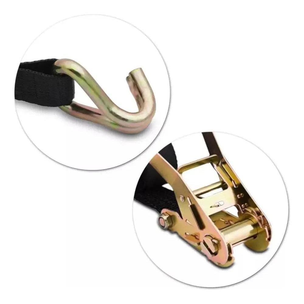 2X Cinta Com Catraca Carga 3 T 50Mm 10Metro Caminhão Amarraç