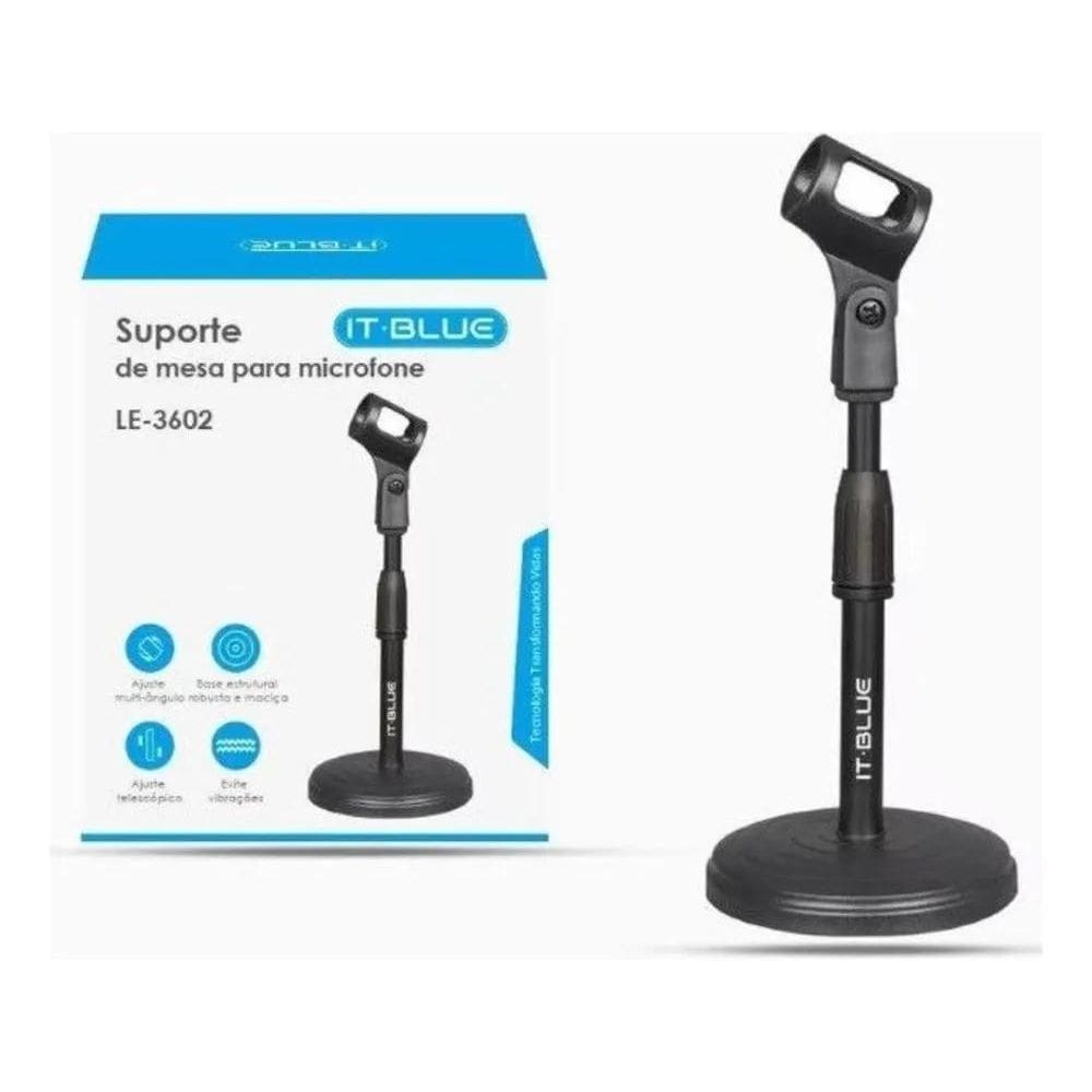 2X Suporte Mesa Para Microfone Portatil-Mini Pedestal-Podcas