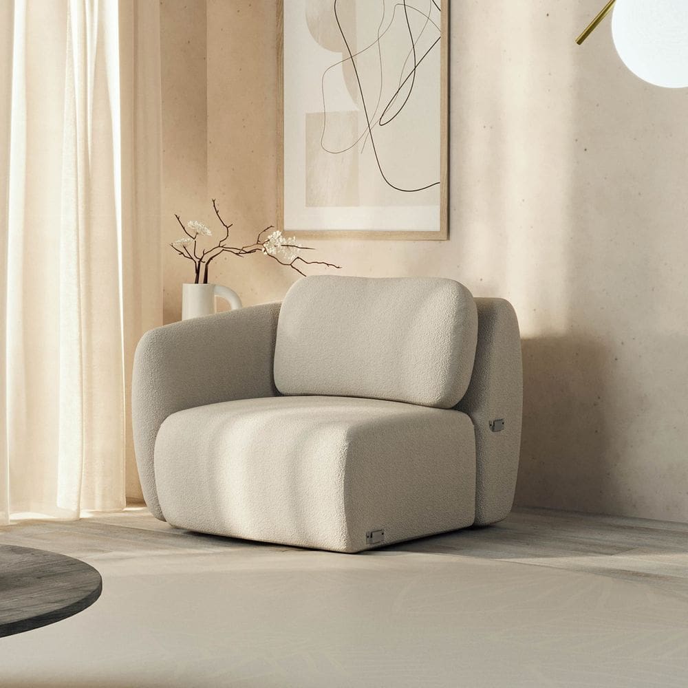 Sofá Modular 80cm com Braço Esquerdo Orla Cabecasa Madeiramadeira Espuma do Mar