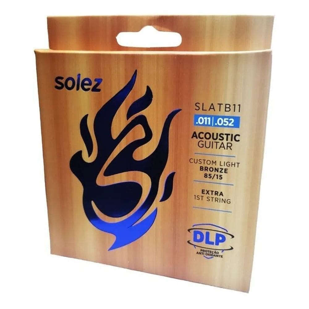 2X Encordoamento Violão Aço 011 Solez Slatb11 Bronze 85/15