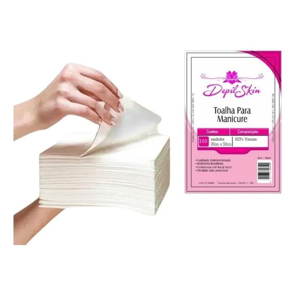 2X Toalha Descartável Manicure 20X30 Alta Absorção 100 Unida