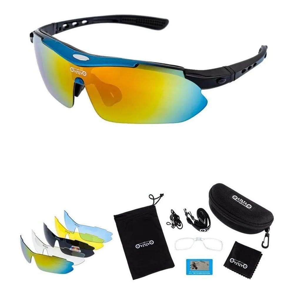 2X Óculos Ovisivo Ciclismo Mtb Corrida 5 Lentes Kit Completo